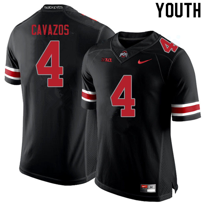 Ohio State Buckeyes Lejond Cavazos Youth #4 Blackout Authentic Stitched College Football Jersey